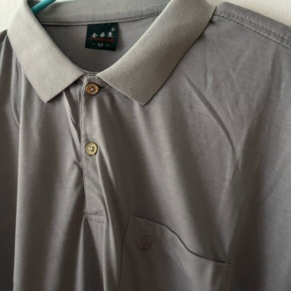 Men’s Golf Grey Polo Short Sleeve Shirt Button Up Top Large - Picture 2 of 2